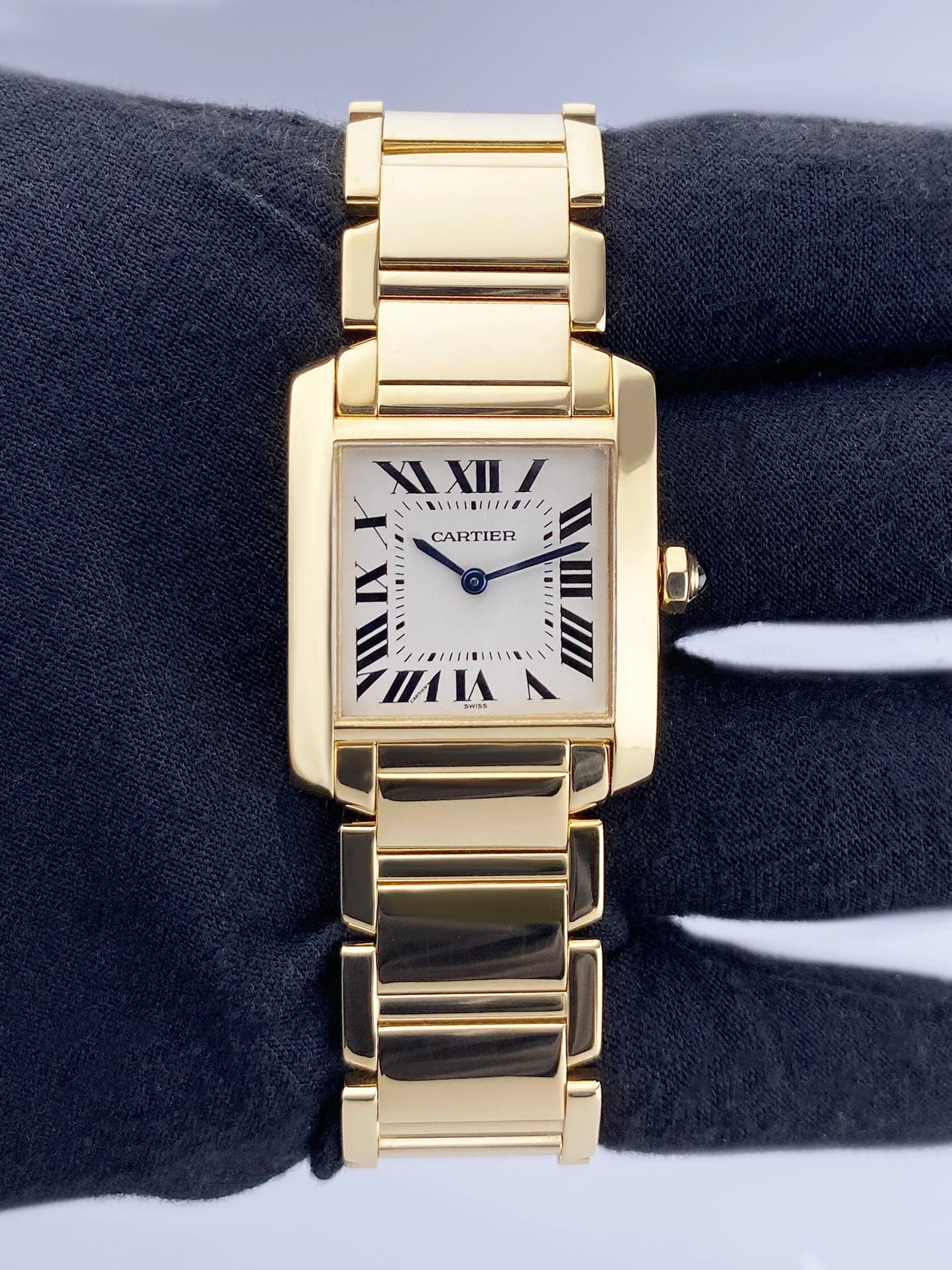 Cartier Tank Francaise W50003N2 Midsize Ladies Watch Box Papers