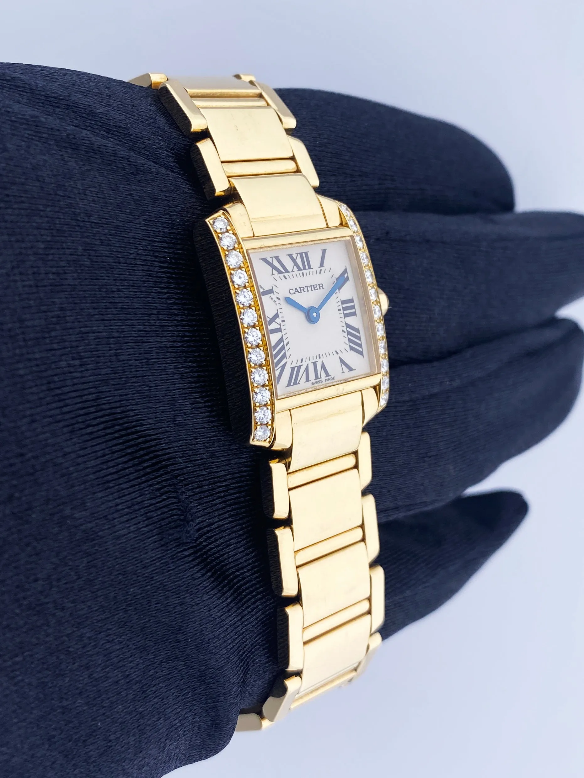 Cartier Tank Francaise WE1001R8 Diamond 18k Yellow Gold Ladies Watch