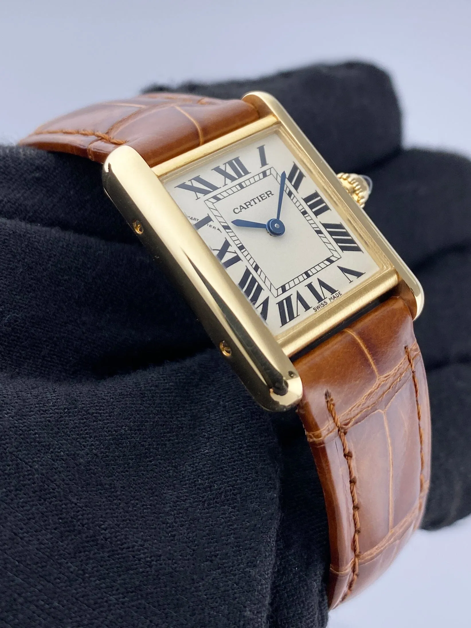 Cartier Tank Louis W1529856 18K Yellow Gold Ladies Watch Box Papers