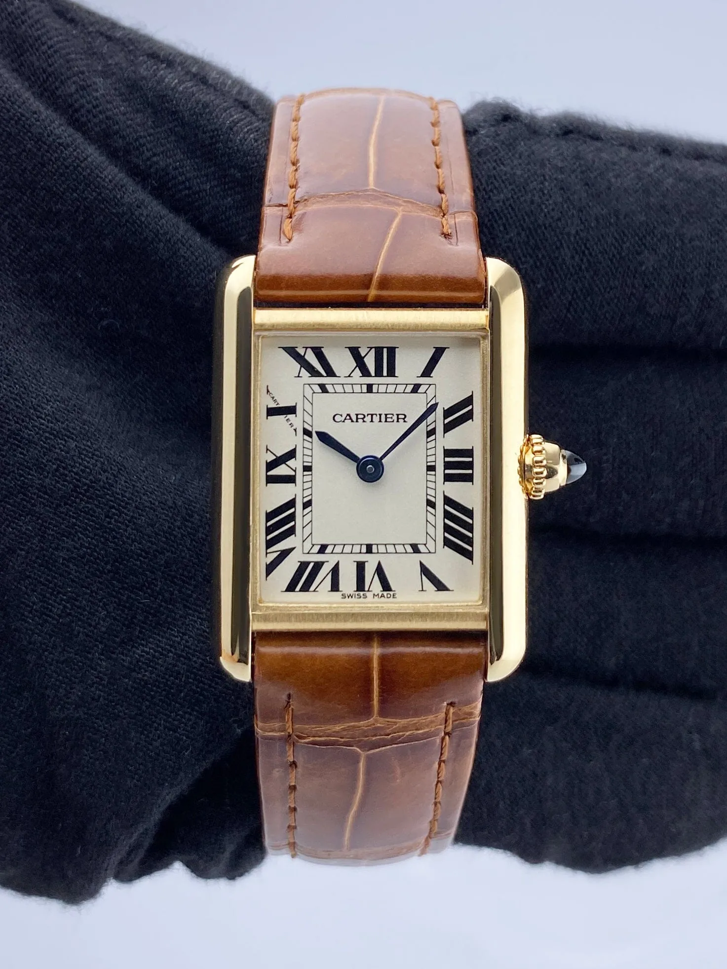 Cartier Tank Louis W1529856 18K Yellow Gold Ladies Watch Box Papers
