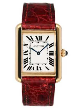 Cartier Tank Solo W1018755 18K Yellow Gold Ladies Watch