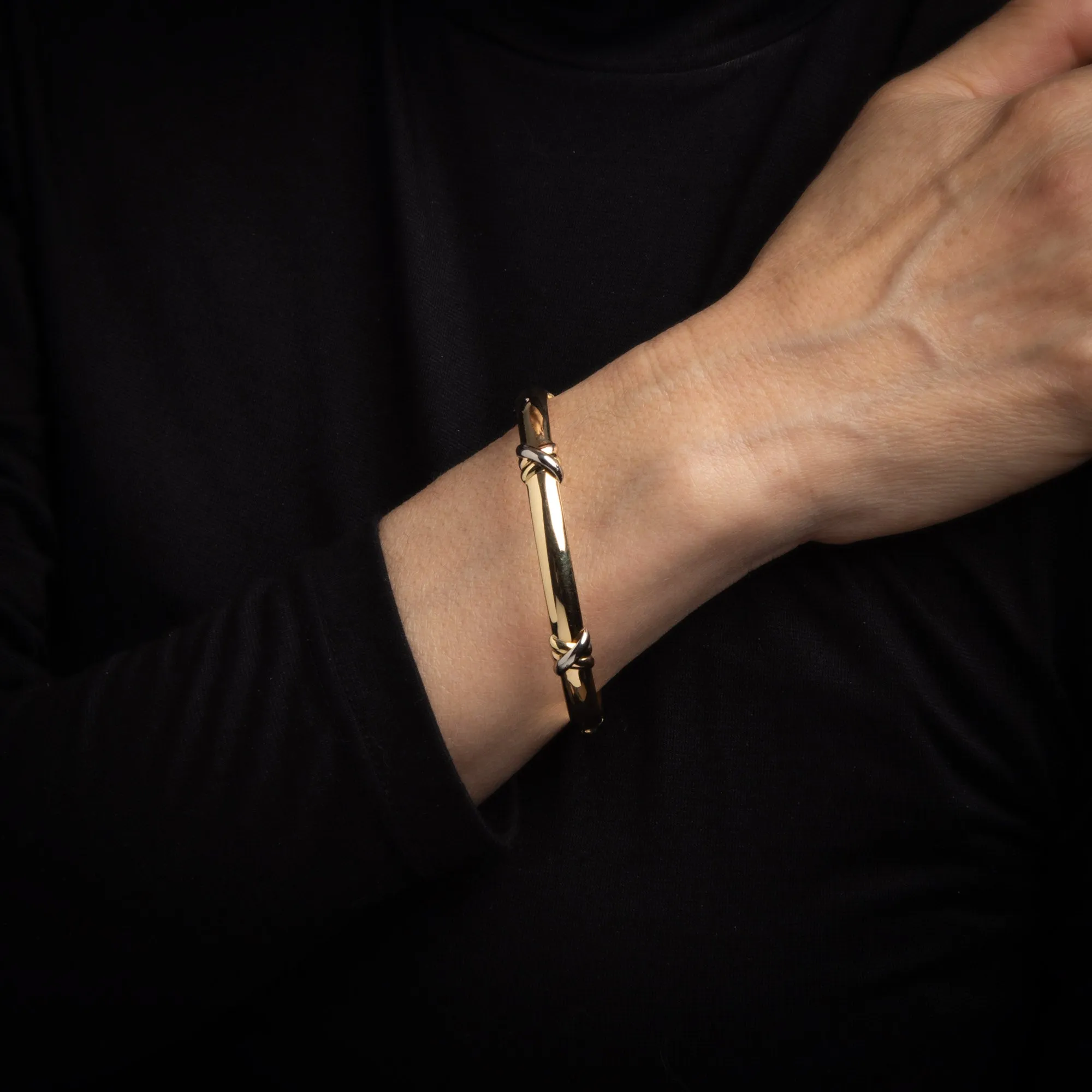 Cartier Trinity Bangle Bracelet Sz 17 Circa 1995 18k Yellow Gold Vintage Jewelry