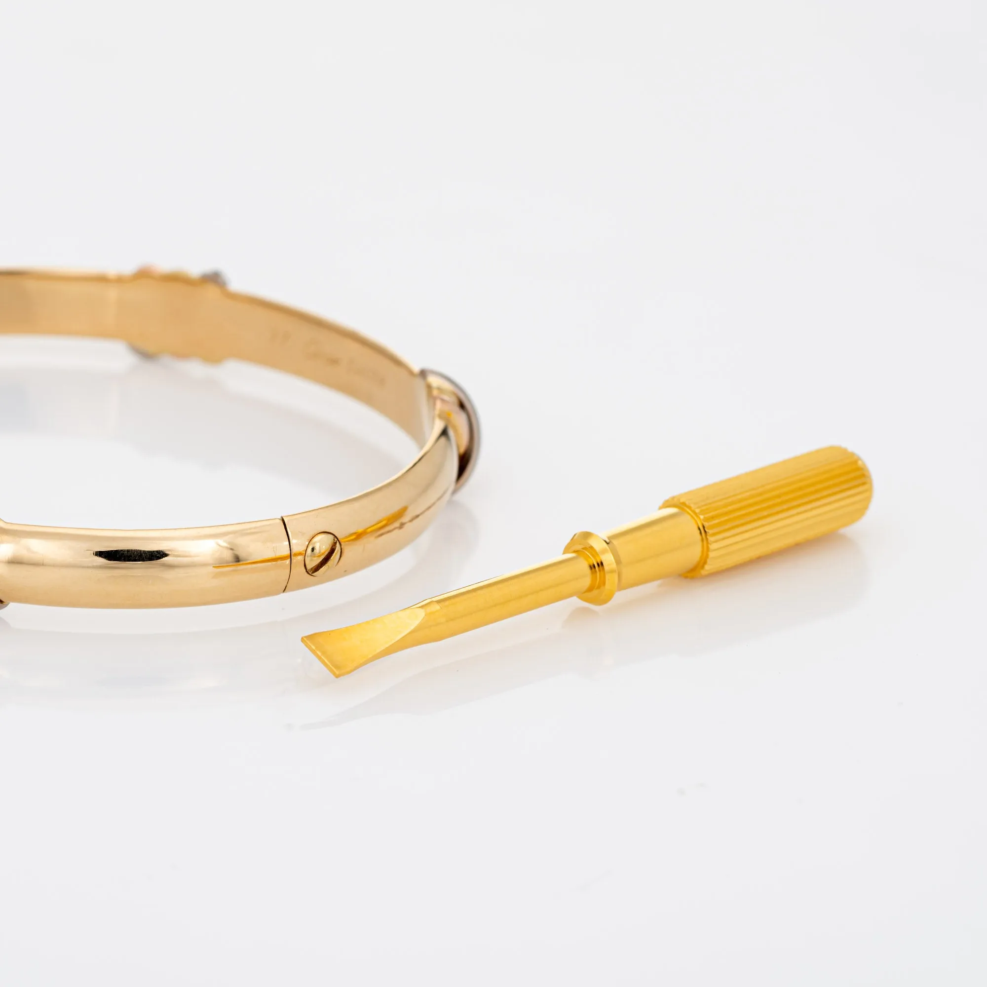 Cartier Trinity Bangle Bracelet Sz 17 Circa 1995 18k Yellow Gold Vintage Jewelry