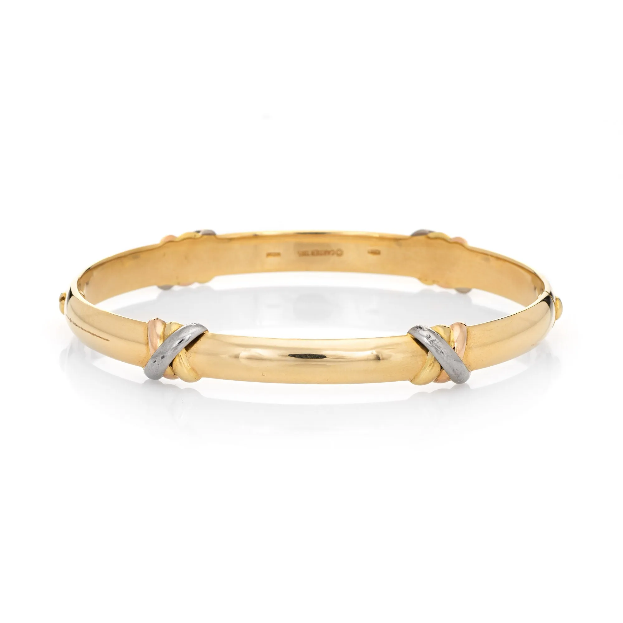 Cartier Trinity Bangle Bracelet Sz 17 Circa 1995 18k Yellow Gold Vintage Jewelry