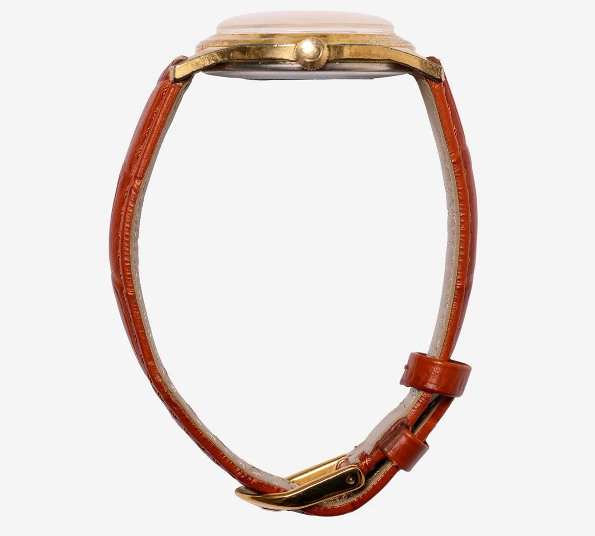 Carvelle Rewound Gold and Brown Mechanical Watch