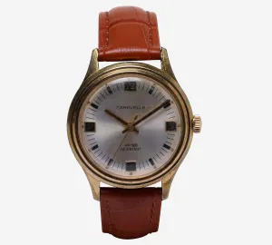 Carvelle Rewound Gold and Brown Mechanical Watch