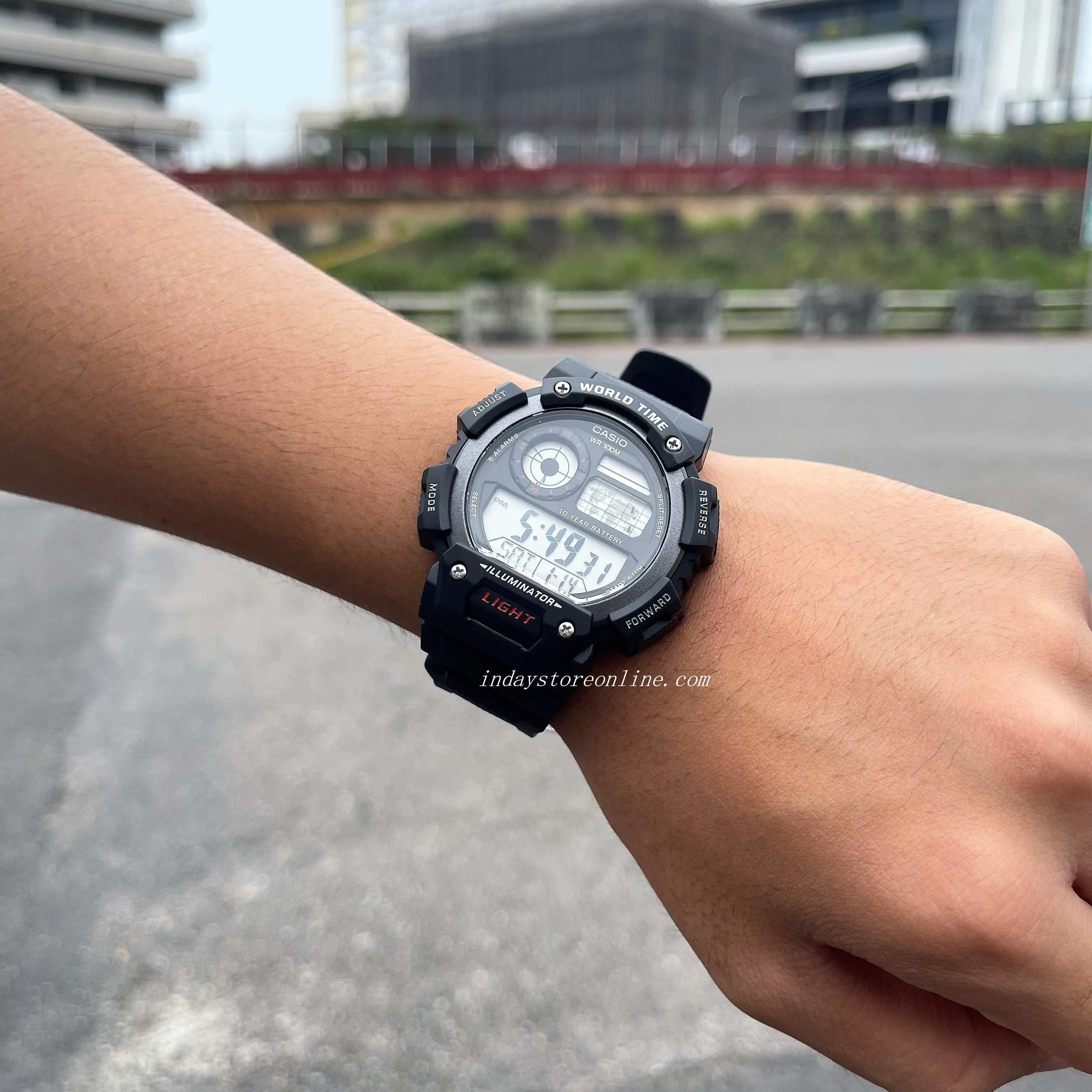 Casio Digital Men's Watch AE-1400WH-1A Digital Resin Band Resin Glass Battery life: 10 years