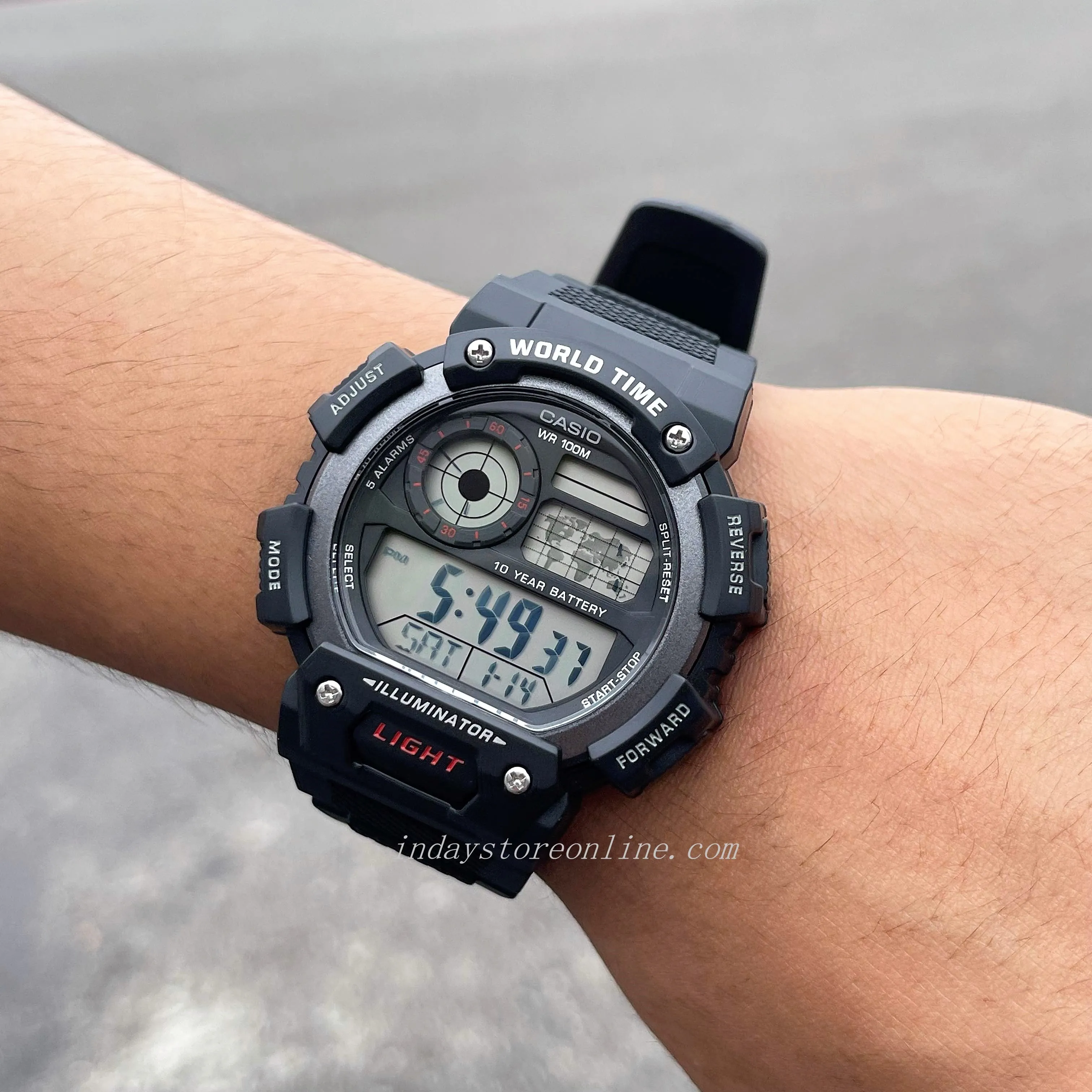 Casio Digital Men's Watch AE-1400WH-1A Digital Resin Band Resin Glass Battery life: 10 years