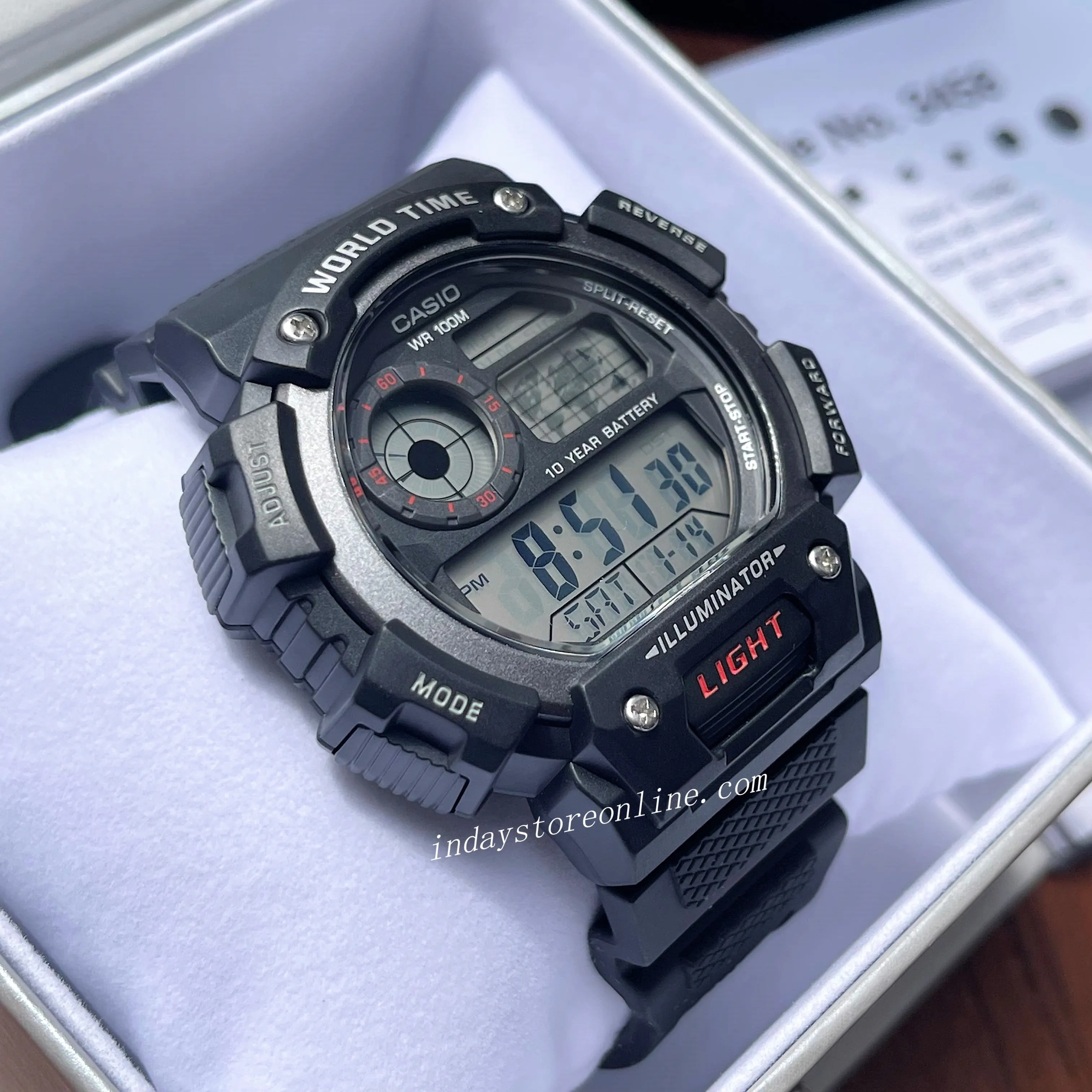Casio Digital Men's Watch AE-1400WH-1A Digital Resin Band Resin Glass Battery life: 10 years