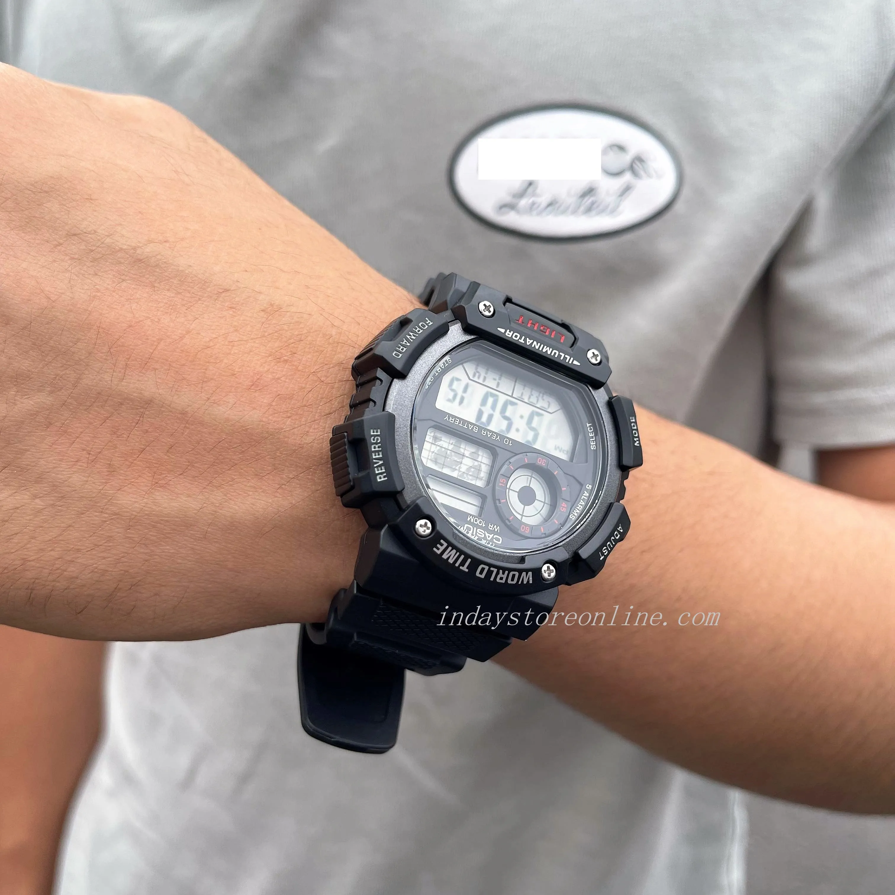 Casio Digital Men's Watch AE-1400WH-1A Digital Resin Band Resin Glass Battery life: 10 years