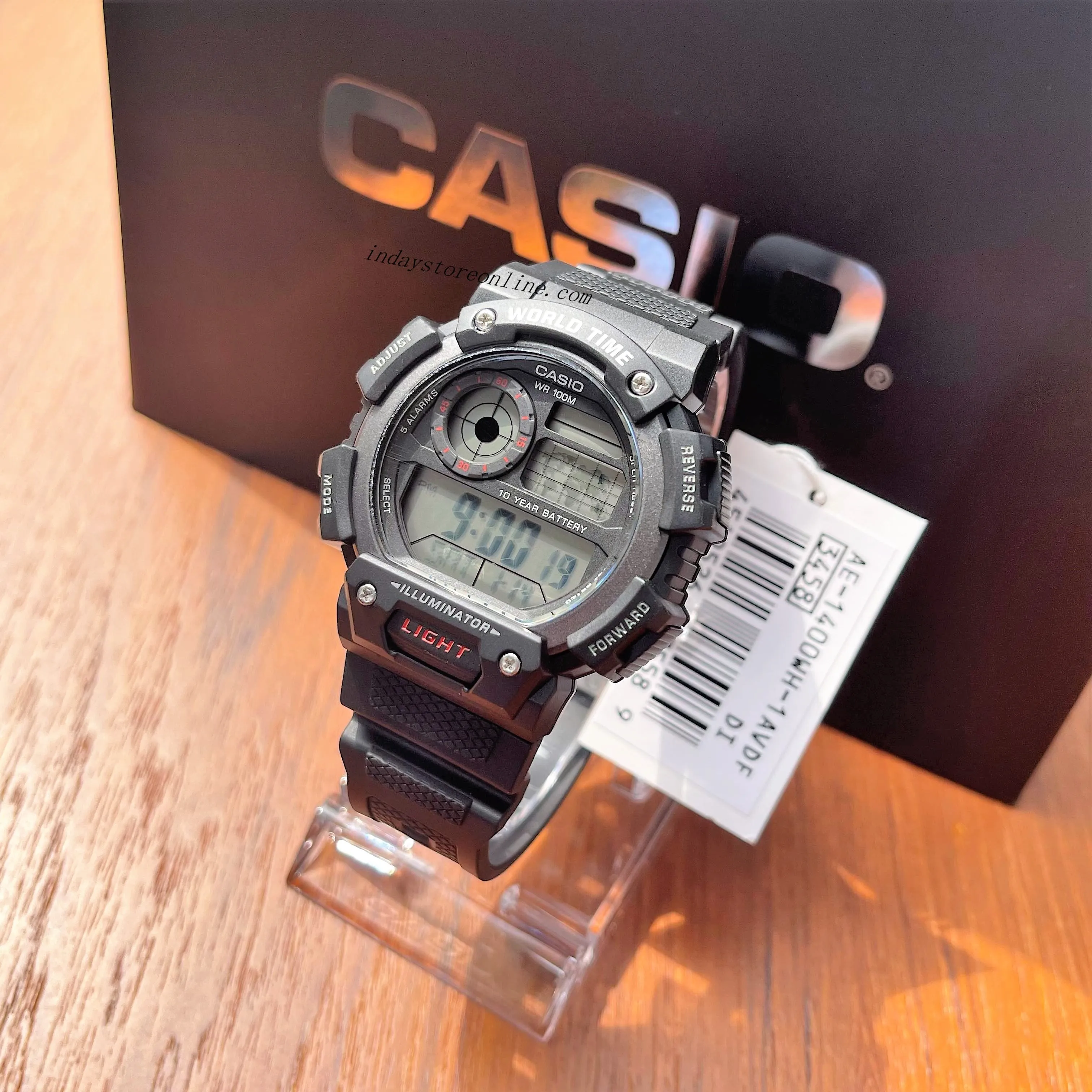 Casio Digital Men's Watch AE-1400WH-1A Digital Resin Band Resin Glass Battery life: 10 years