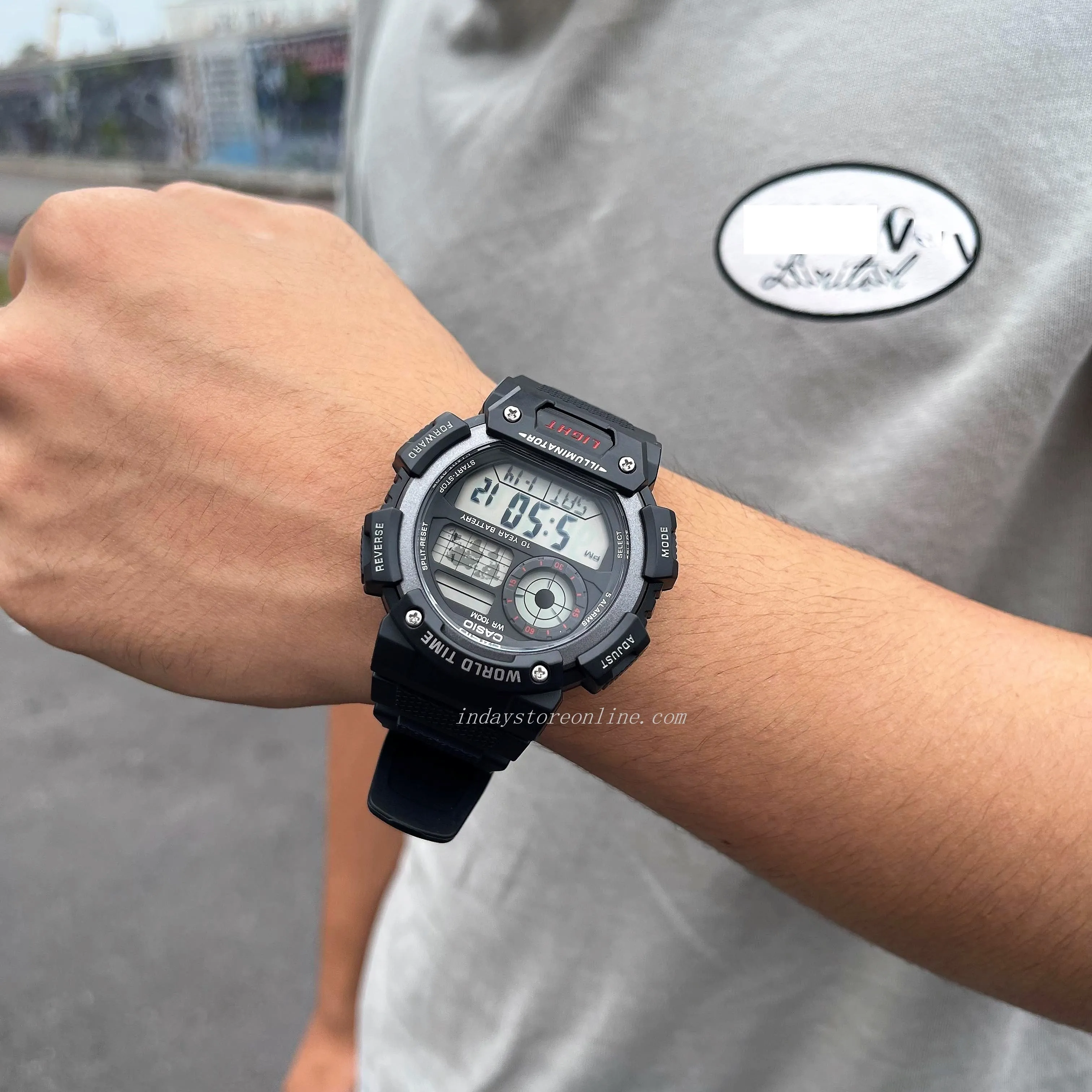 Casio Digital Men's Watch AE-1400WH-1A Digital Resin Band Resin Glass Battery life: 10 years