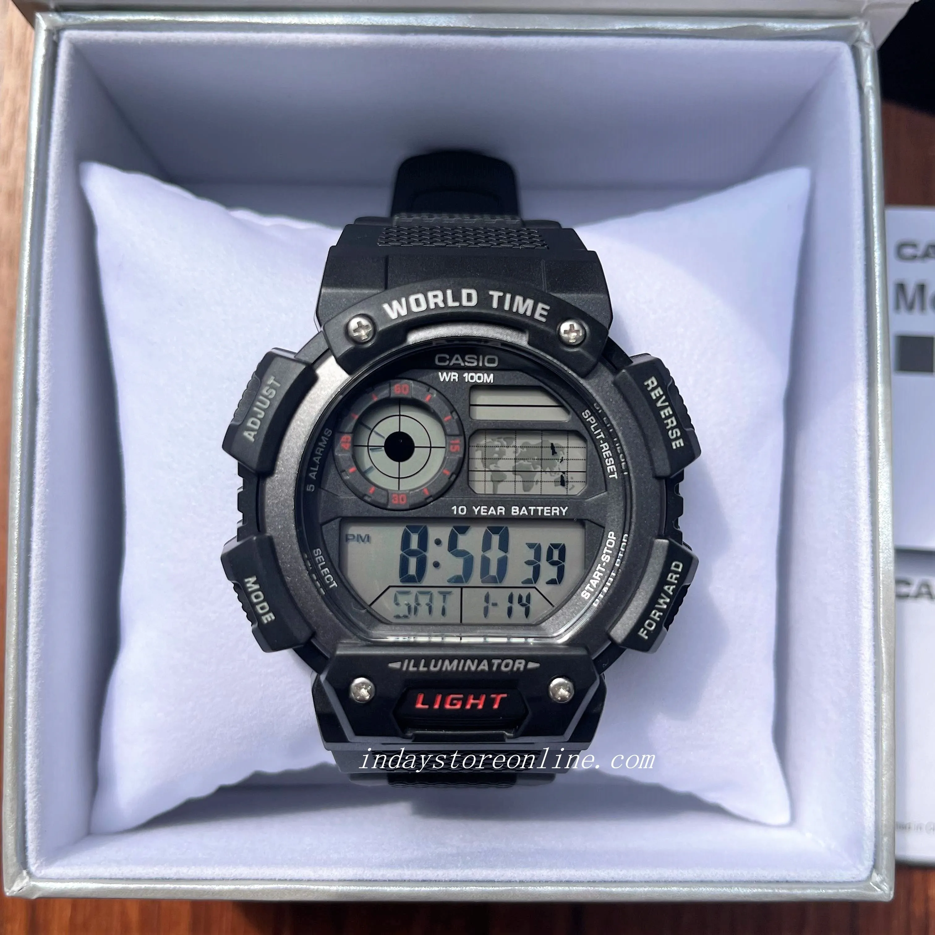 Casio Digital Men's Watch AE-1400WH-1A Digital Resin Band Resin Glass Battery life: 10 years