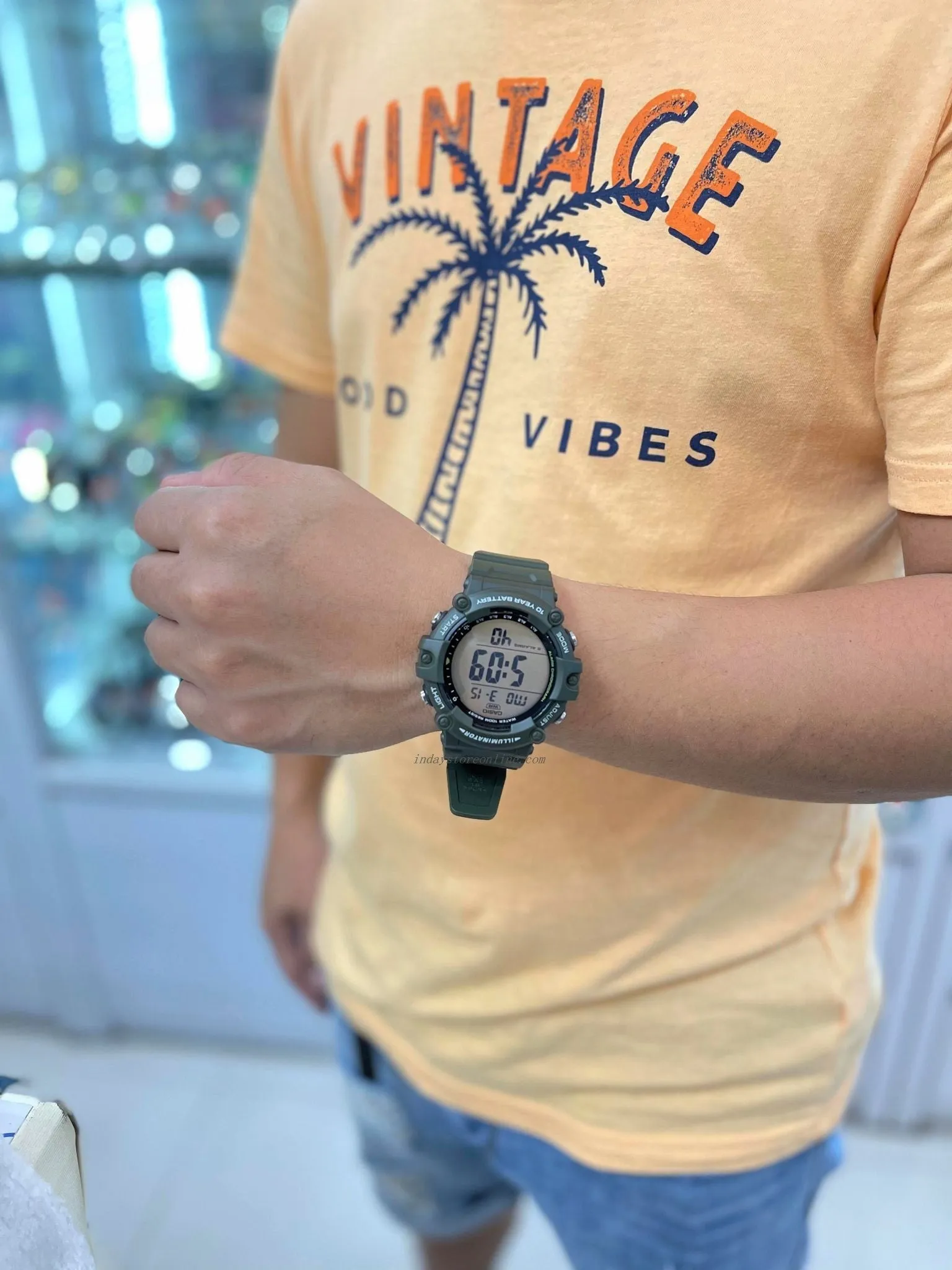 Casio Digital Men's Watch AE-1500WHX-3A Digital Resin Band Resin Glass Battery life: 10 Years