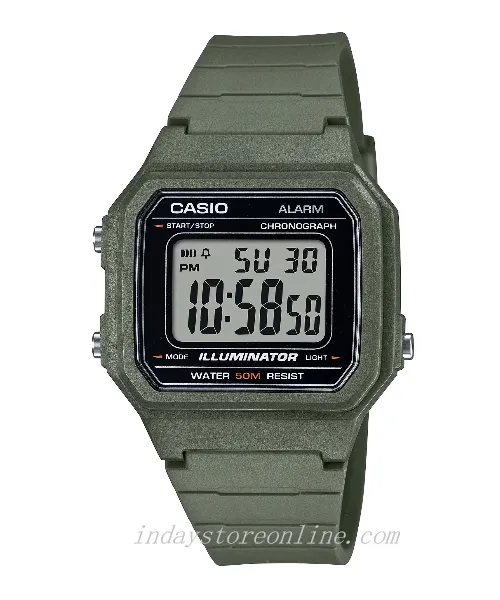 Casio Digital Unisex Watch W-217H-3A Resin Band Resin Glass Battery Life: 7 years