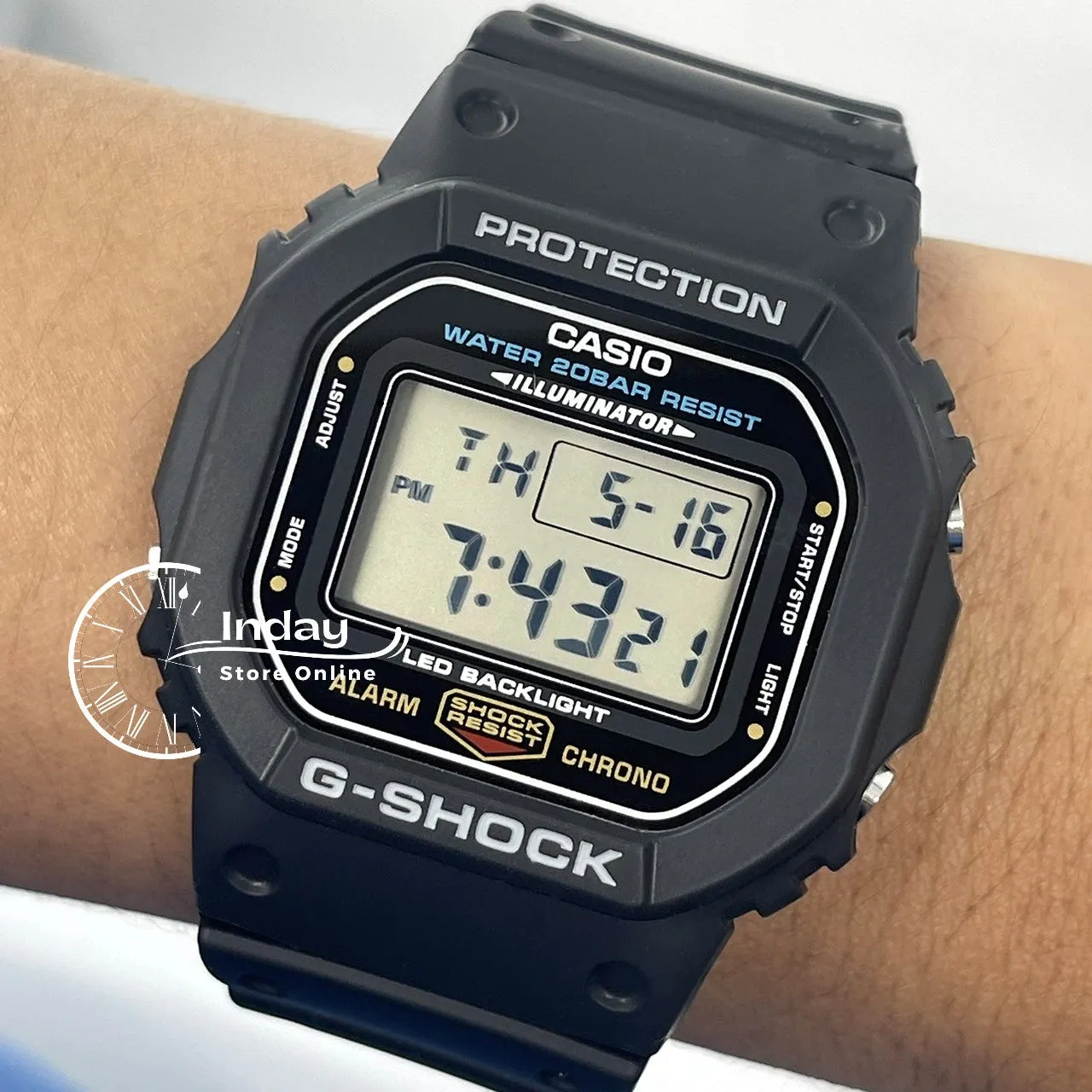 Casio G-Shock Men's Watch DW-5600UE-1 Resin Band Mineral Glass Shock Resistant