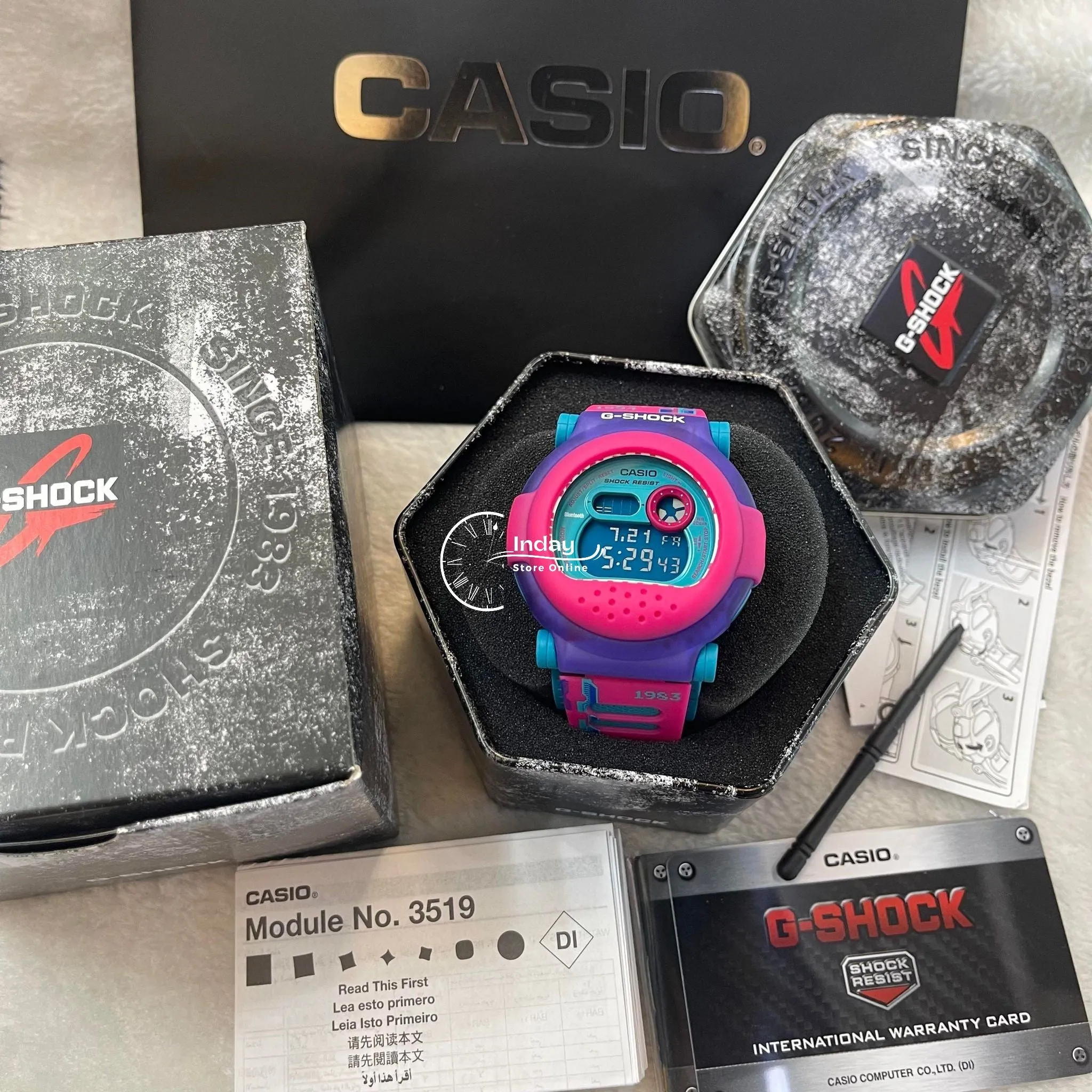 Casio G-Shock Men's Watch G-B001RG-4 Digital DW-001 Series Retro Gaming Graphics Customizable G-B001 Line