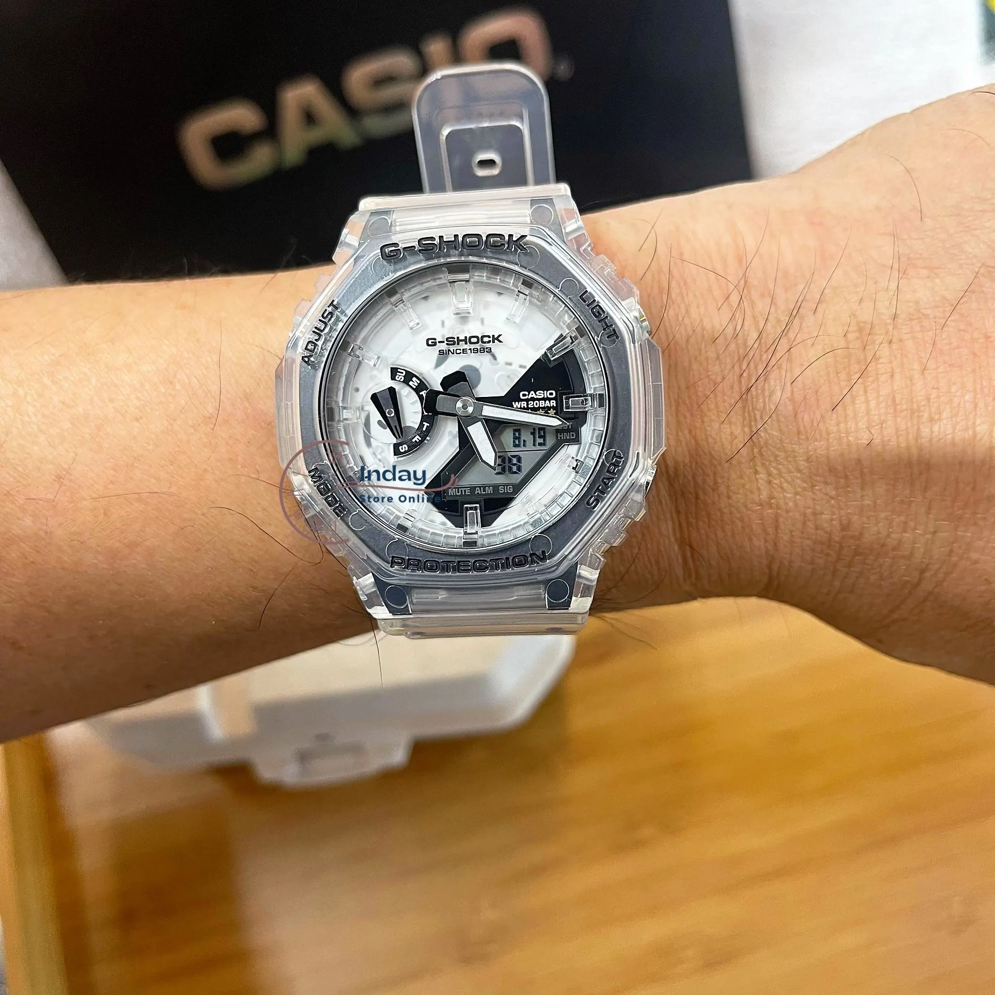 Casio G-Shock Men's Watch GA-2140RX-7A Analog-Digital 40th Anniversary CLEAR REMIX 2100 Series