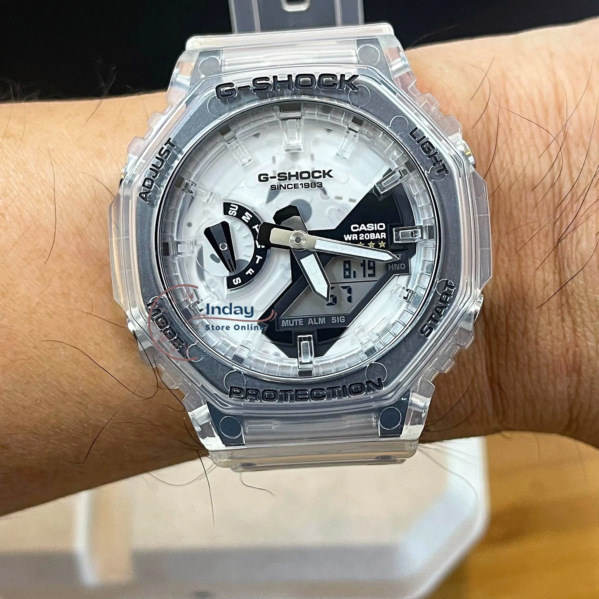 Casio G-Shock Men's Watch GA-2140RX-7A Analog-Digital 40th Anniversary CLEAR REMIX 2100 Series
