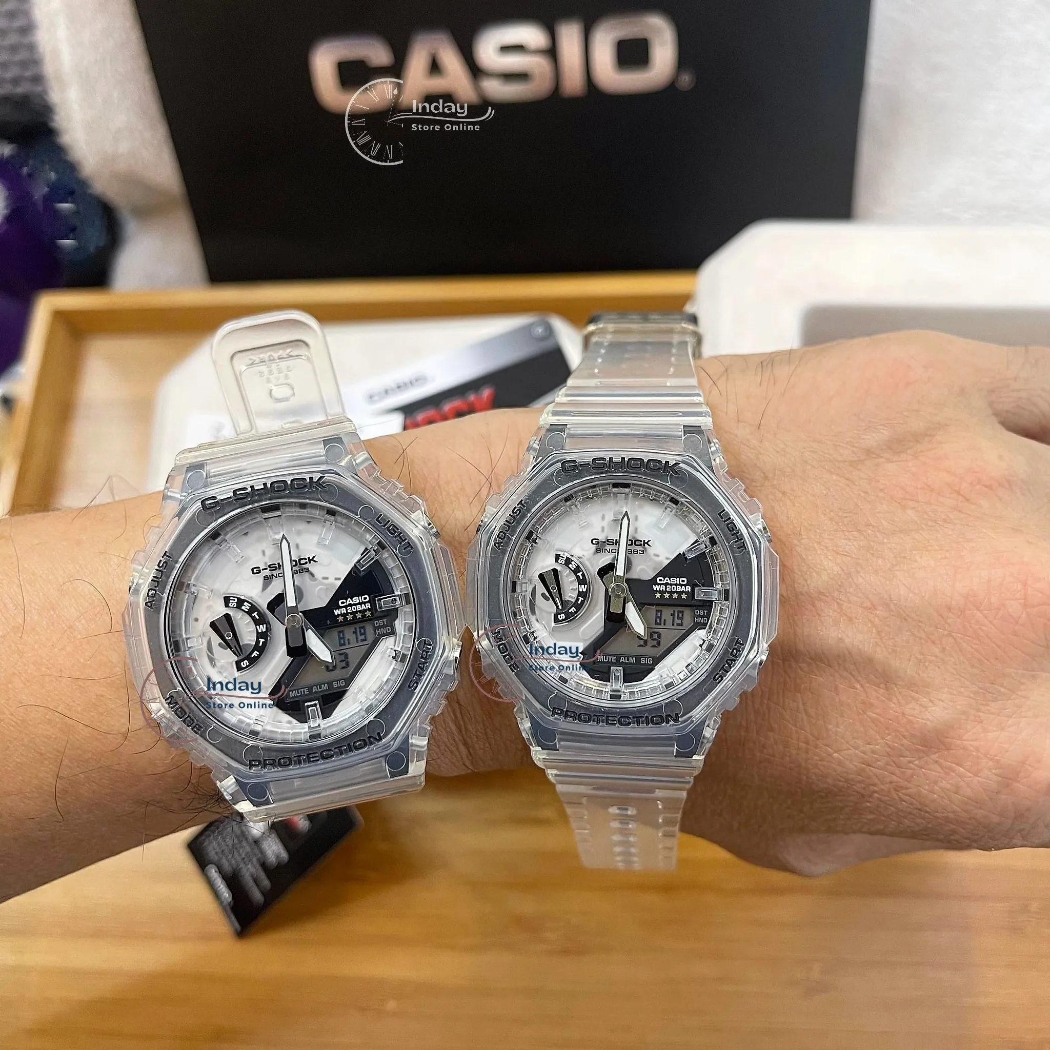 Casio G-Shock Men's Watch GA-2140RX-7A Analog-Digital 40th Anniversary CLEAR REMIX 2100 Series