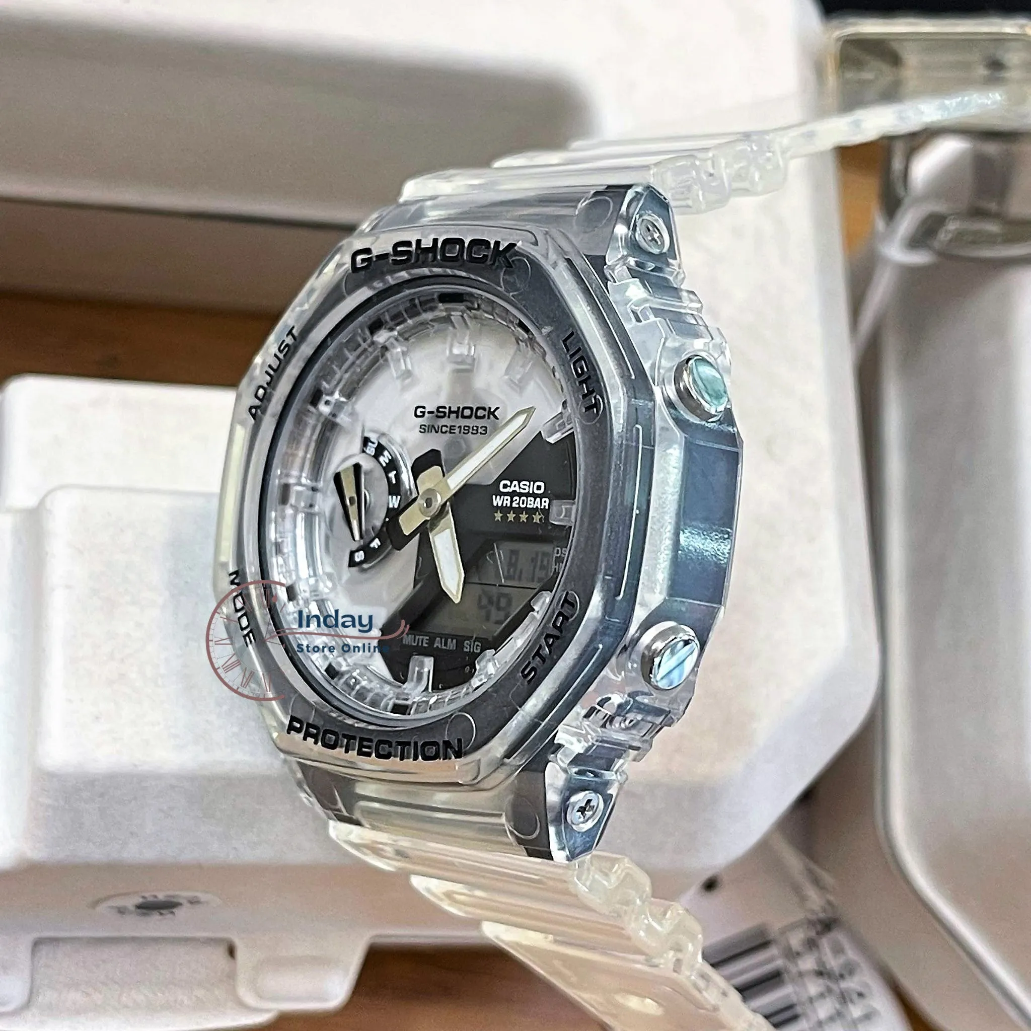 Casio G-Shock Men's Watch GA-2140RX-7A Analog-Digital 40th Anniversary CLEAR REMIX 2100 Series