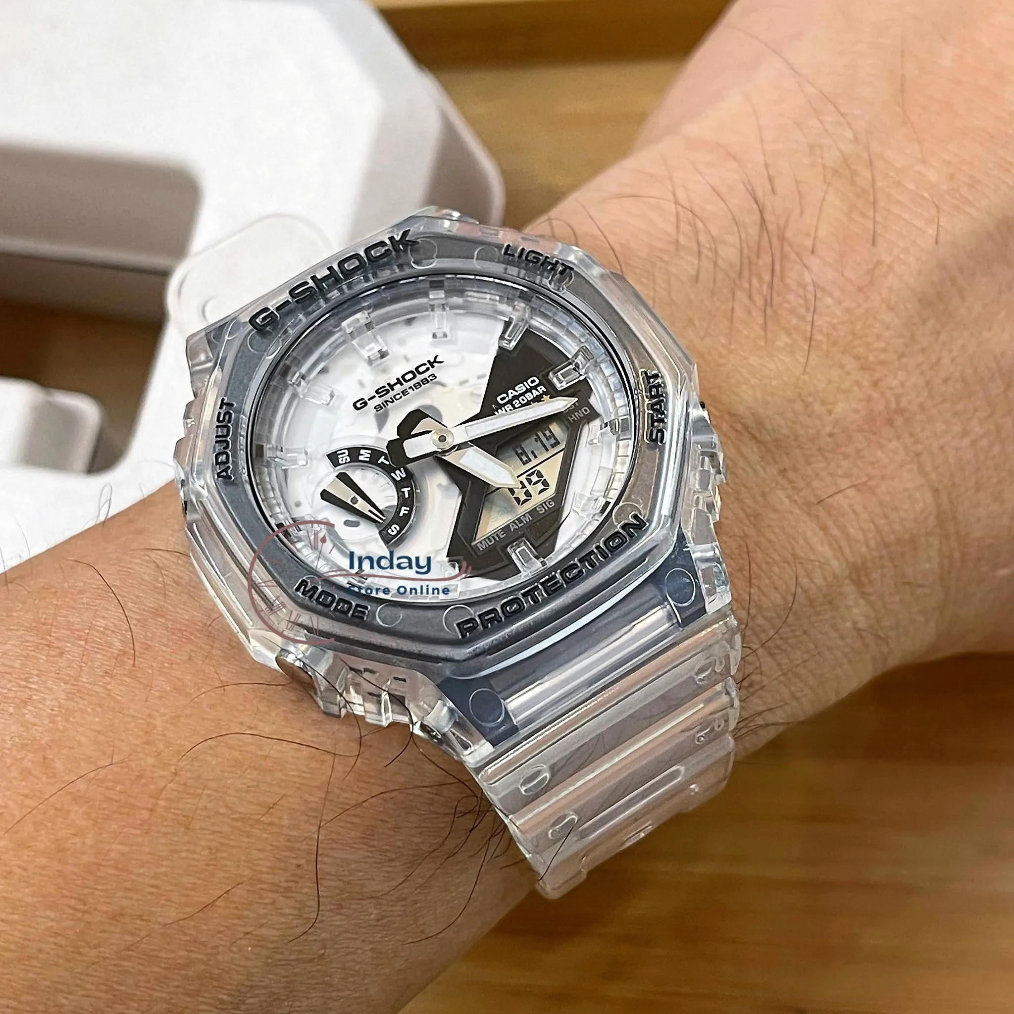 Casio G-Shock Men's Watch GA-2140RX-7A Analog-Digital 40th Anniversary CLEAR REMIX 2100 Series