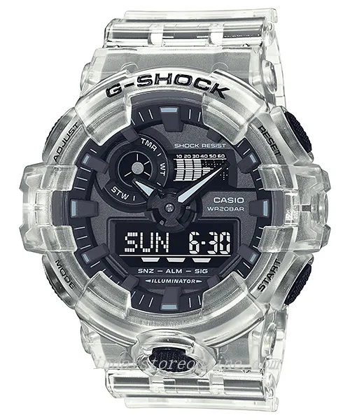 Casio G-Shock Men's Watch GA-700SKE-7A Analog-Digital GA-700 Series Sporty Design Transparent Color