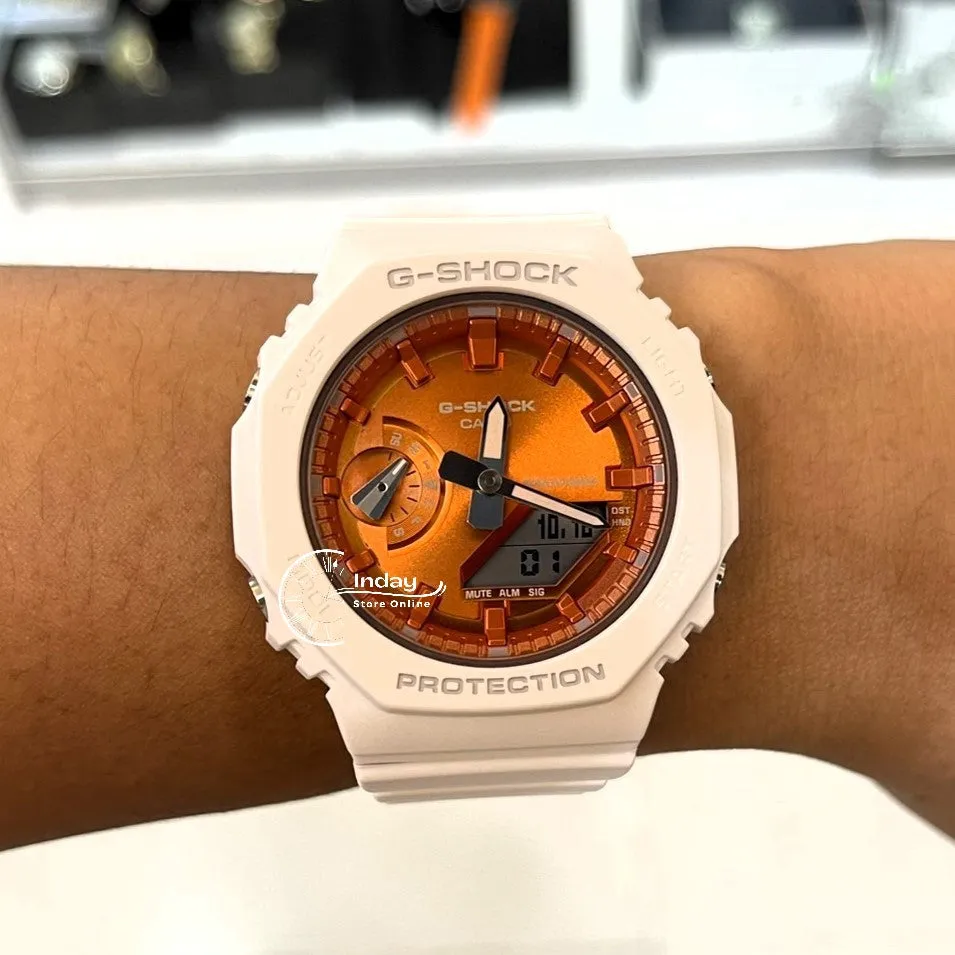 Casio G-Shock Women's Watch GMA-S2100WS-7A Analog-Digital Seasonal Collection 2023 Shock Resistant Carbon Core Guard Structure