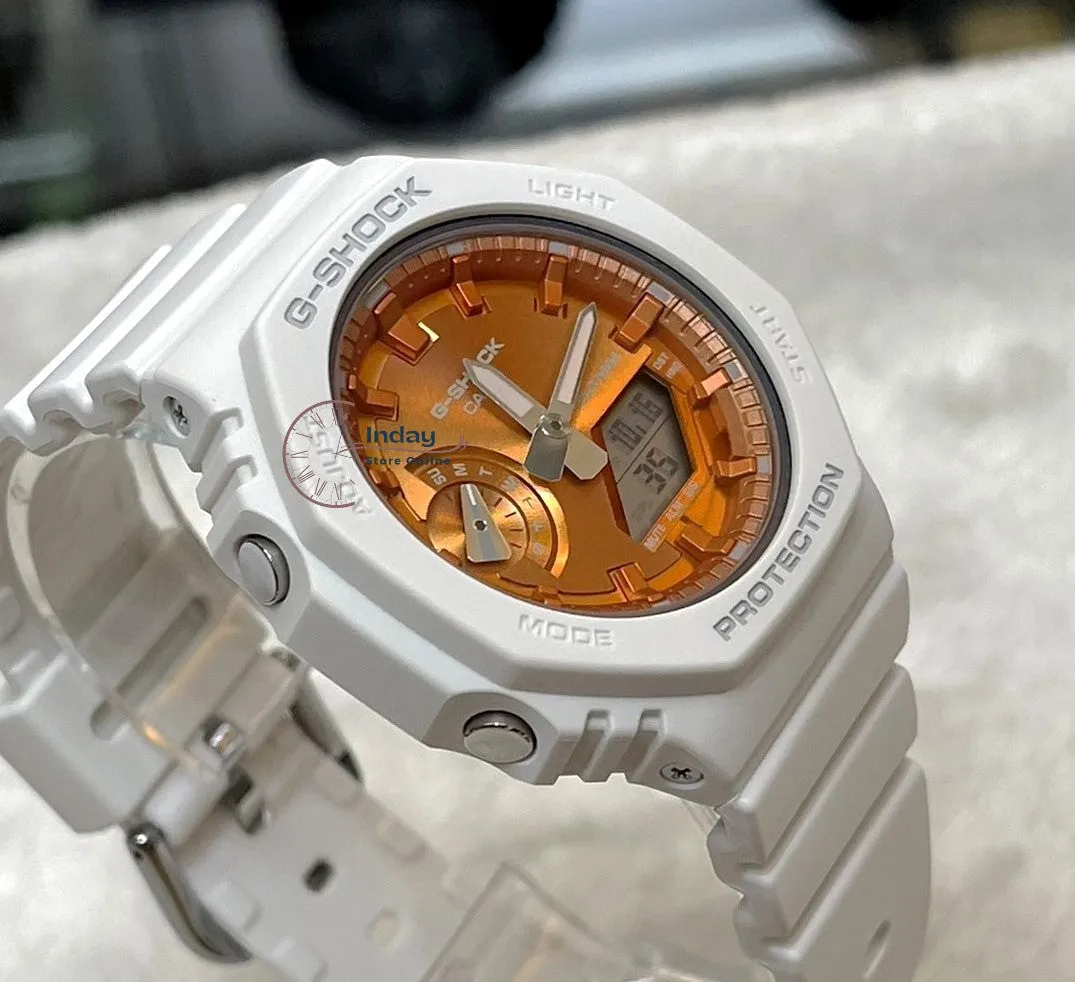 Casio G-Shock Women's Watch GMA-S2100WS-7A Analog-Digital Seasonal Collection 2023 Shock Resistant Carbon Core Guard Structure