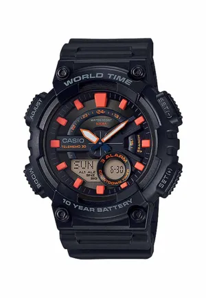 Casio Men Analog-Digital Watch AEQ-110W-1A2V Black Resin Strap