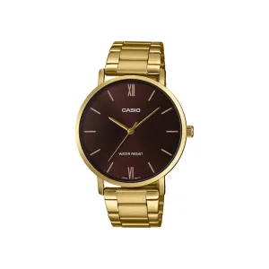 Casio Men Analog Watch MTP-VT01G-5B Gold Stainless Steel Strap