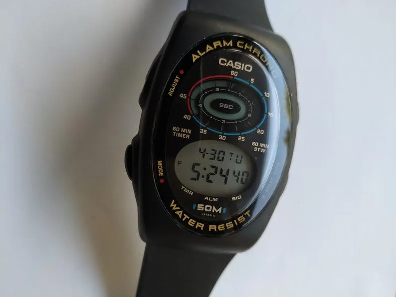 Casio W-90 Module 864 Alarm Chronograph Digital Wristwatch