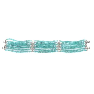 Cathy Waterman Aquamarine Diamond Bracelet 7 Strand Platinum Estate 6.5"