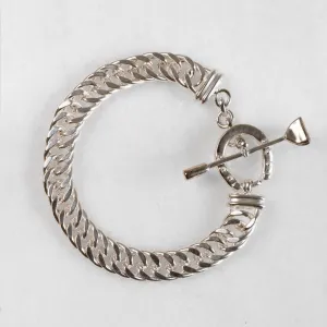 Cavaletti - T Bar Horseshoe Buckle Clasp and Antique Sterling Silver Plated Brass Bracelet