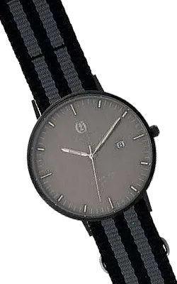 Charles-Hubert Paris Tritium Dress Watch, Dark Gray Dial, Black PVD Steel Case XWA6044