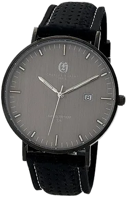 Charles-Hubert Paris Tritium Dress Watch, Dark Gray Dial, Black PVD Steel Case XWA6044