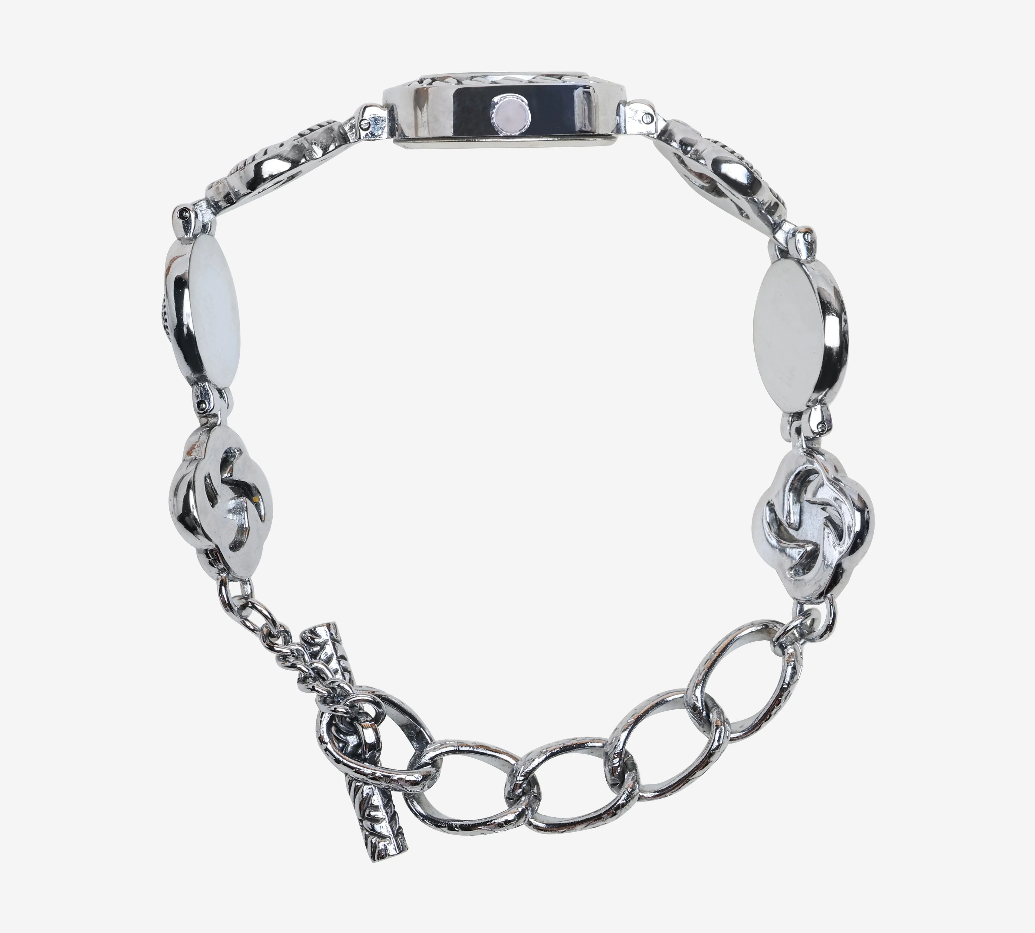 Chico's Rewound Silver Metal Bracelet Quartz Analog Watch
