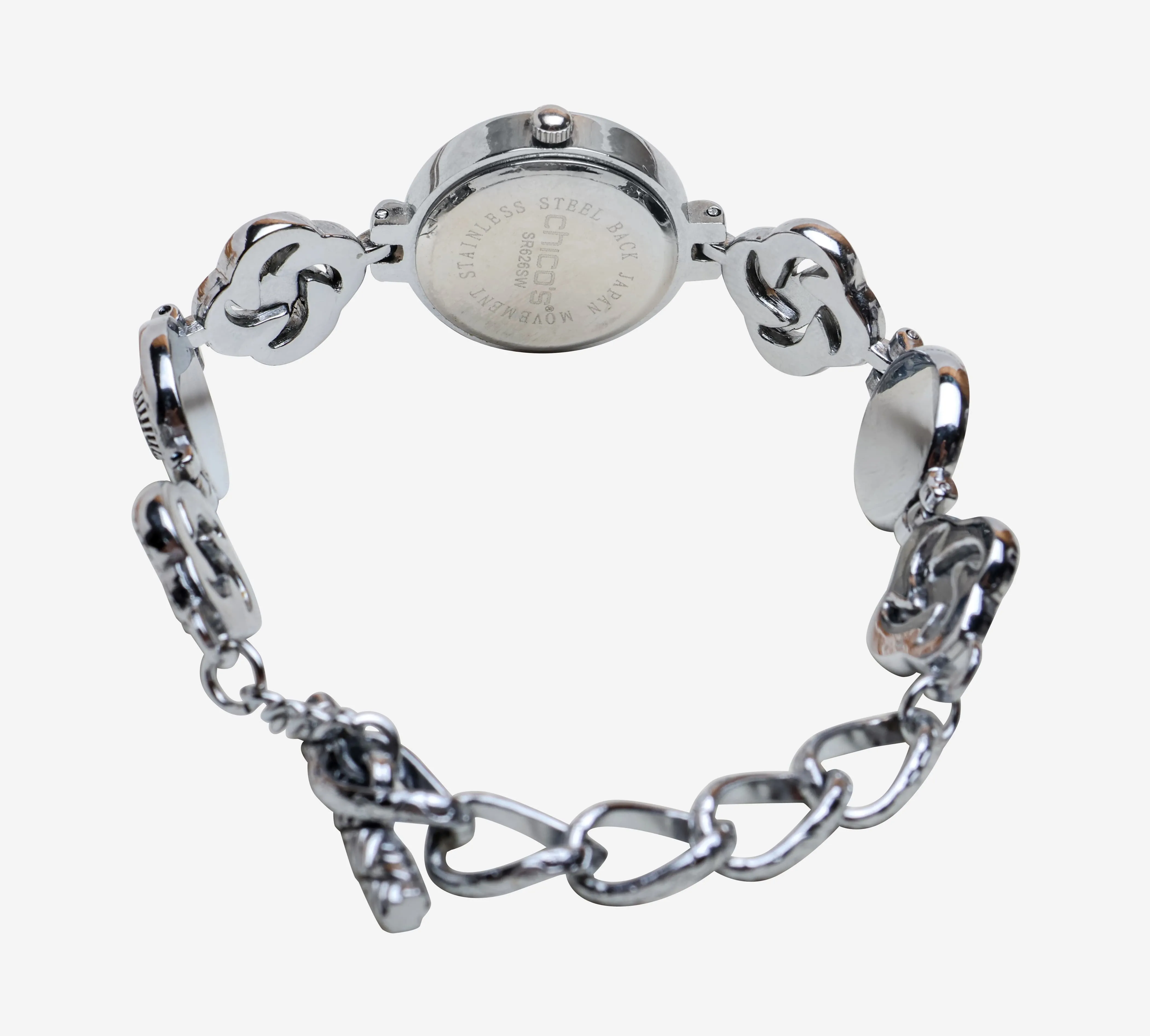 Chico's Rewound Silver Metal Bracelet Quartz Analog Watch
