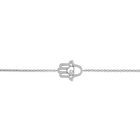 Chopard White Gold Diamond Hamsa Hand Charm Bracelet