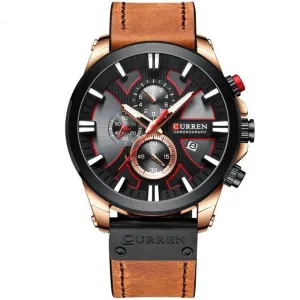 Chronograph Sport Men Quartz  Leather Male Wristwatch