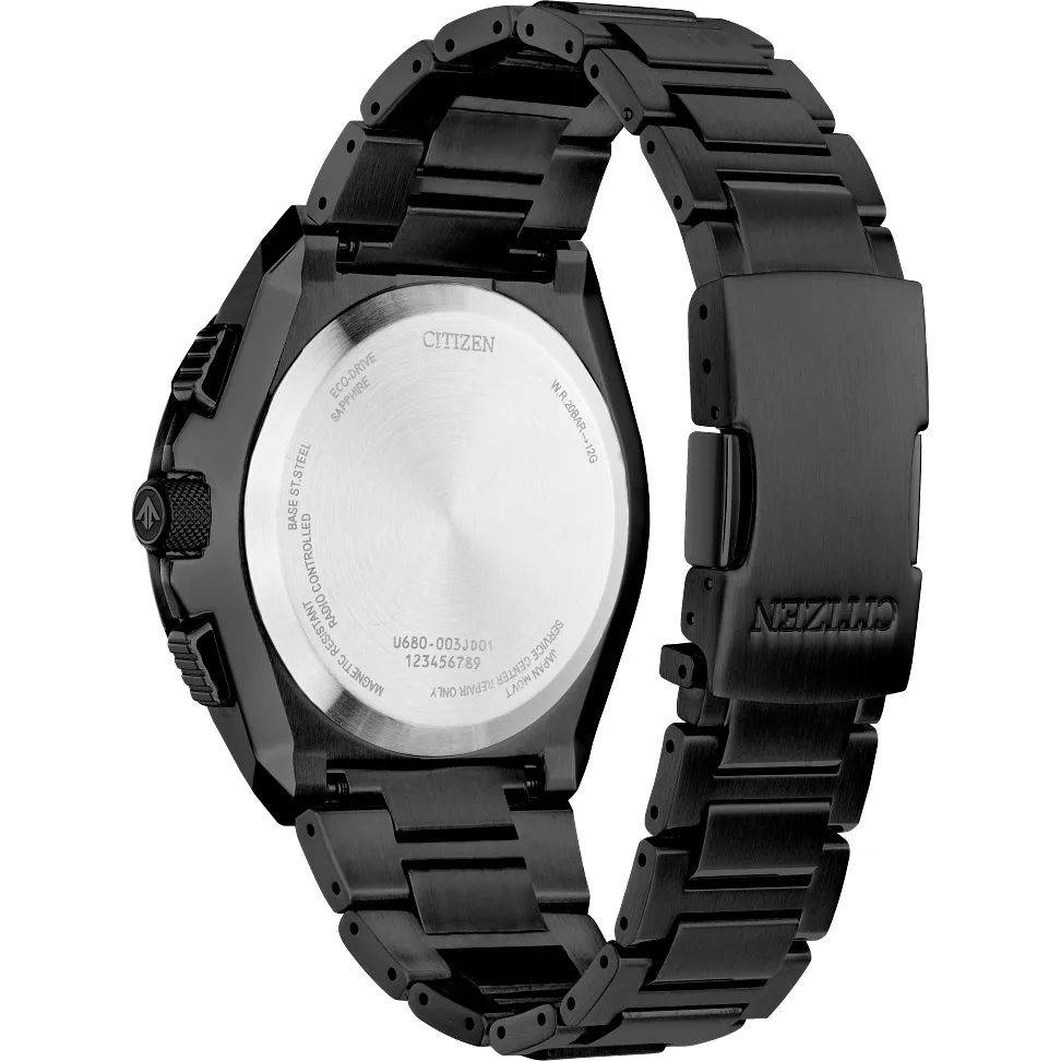 Citizen Eco-Drive Skyhawk Black Stainless Steel Bracelet Watch JY8127-59E