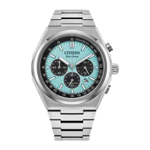 Citizen Forza Mens Eco Drive Chronograph Super Titanium Blue Dial Watch