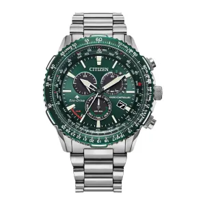 Citizen Promaster Air Mens Eco Drive Stainless Steel Green Dial Watch