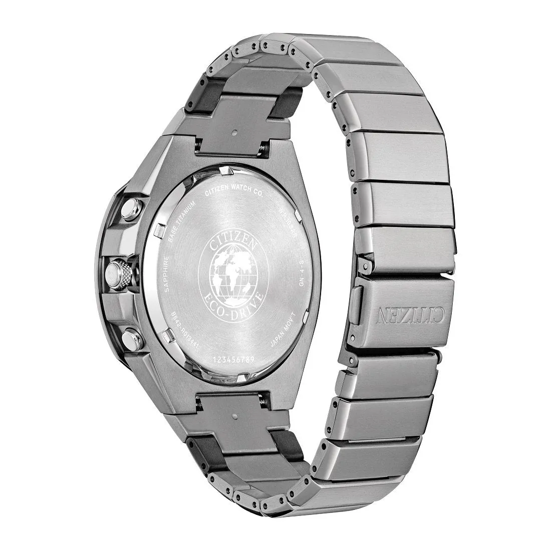 Citizen Super Titanium Armor Mens Eco Drive Chronograph Black Dial Watch