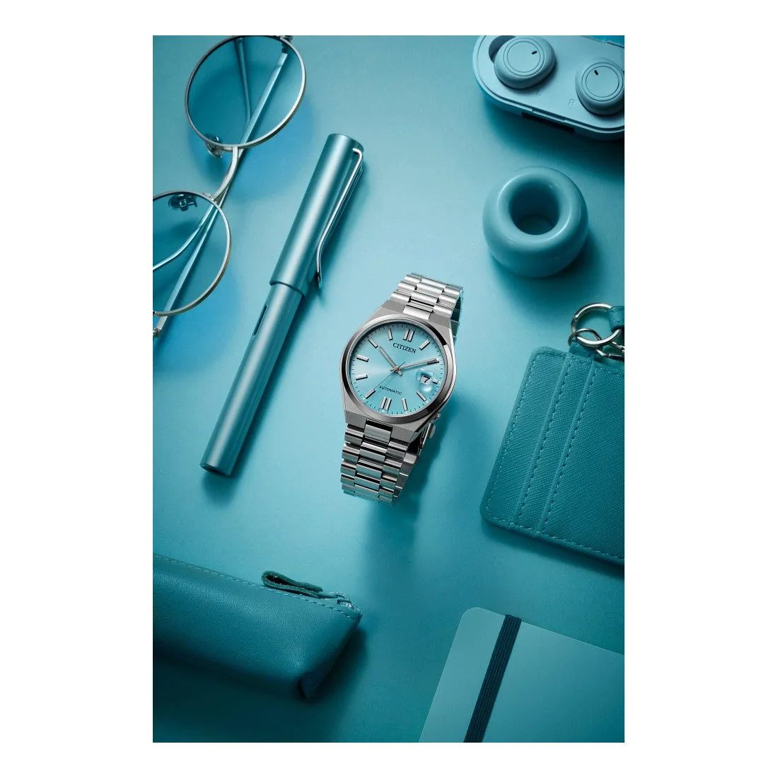 Citizen Tsuyosa Sport Automatic Mens Stainless Steel Ice Blue Dial Watch