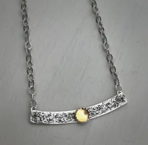 Citrine Curved Bar Necklace