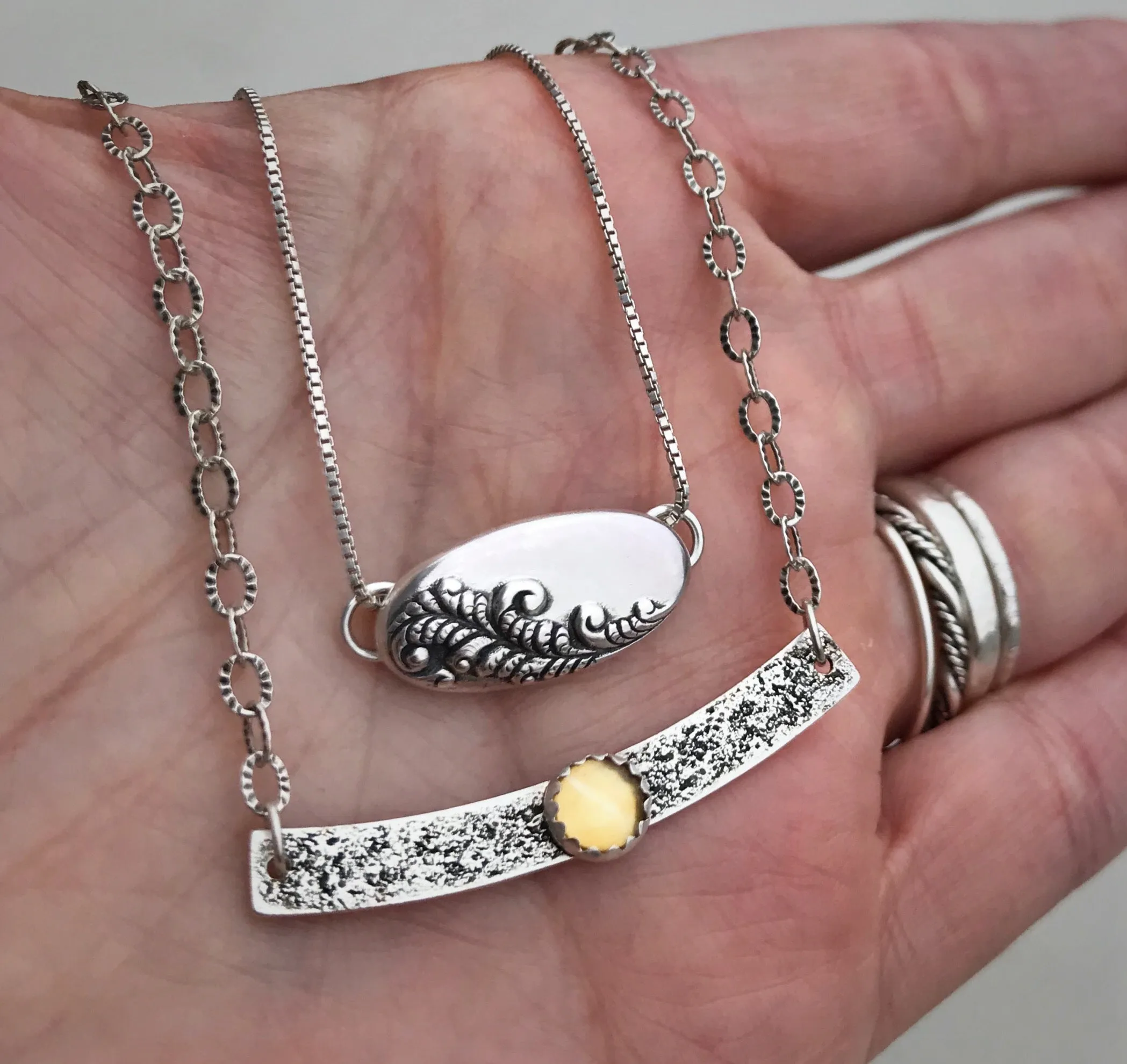 Citrine Curved Bar Necklace