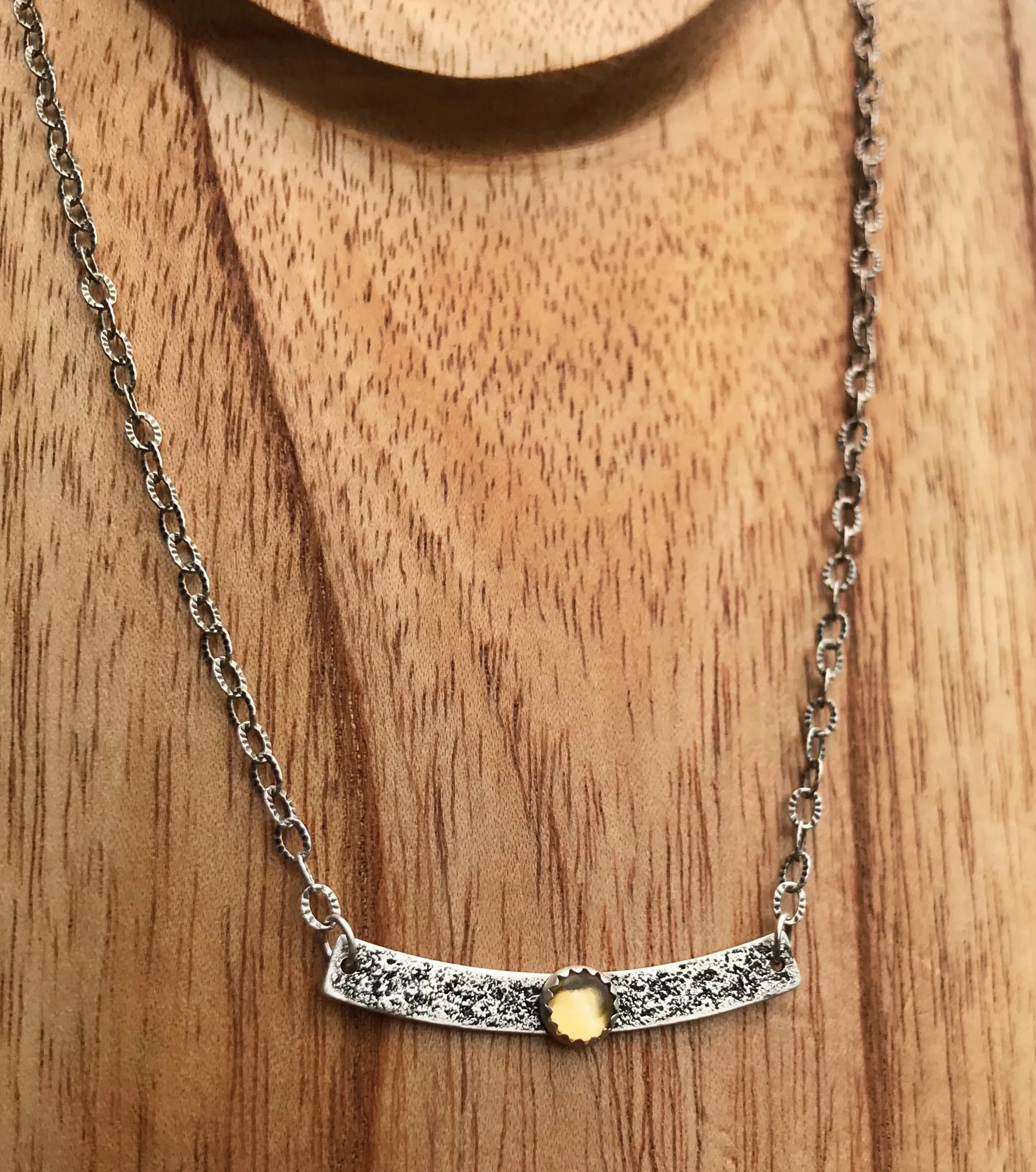 Citrine Curved Bar Necklace