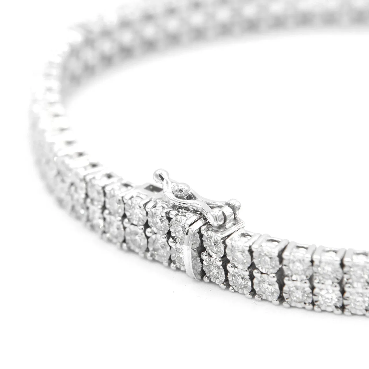 Classic Two-Rows Tennis - Natural Diamonds Bracelet