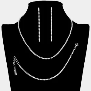 Clear Rhinestone Jewelry Set | Homecoming Jewelry |  618395